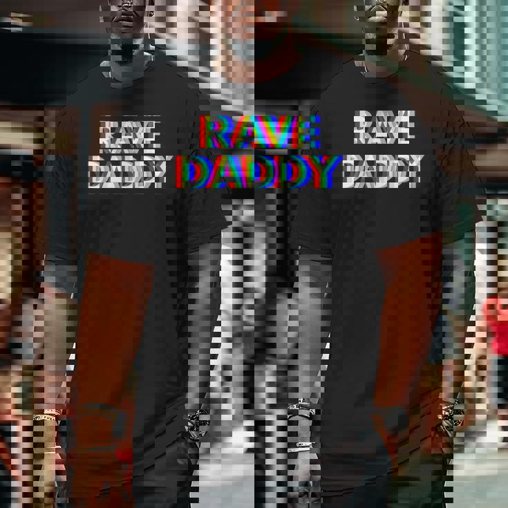 Rave Daddy Glitch Optical Illusion Edm Festival Trippy Big and Tall Men T-shirt
