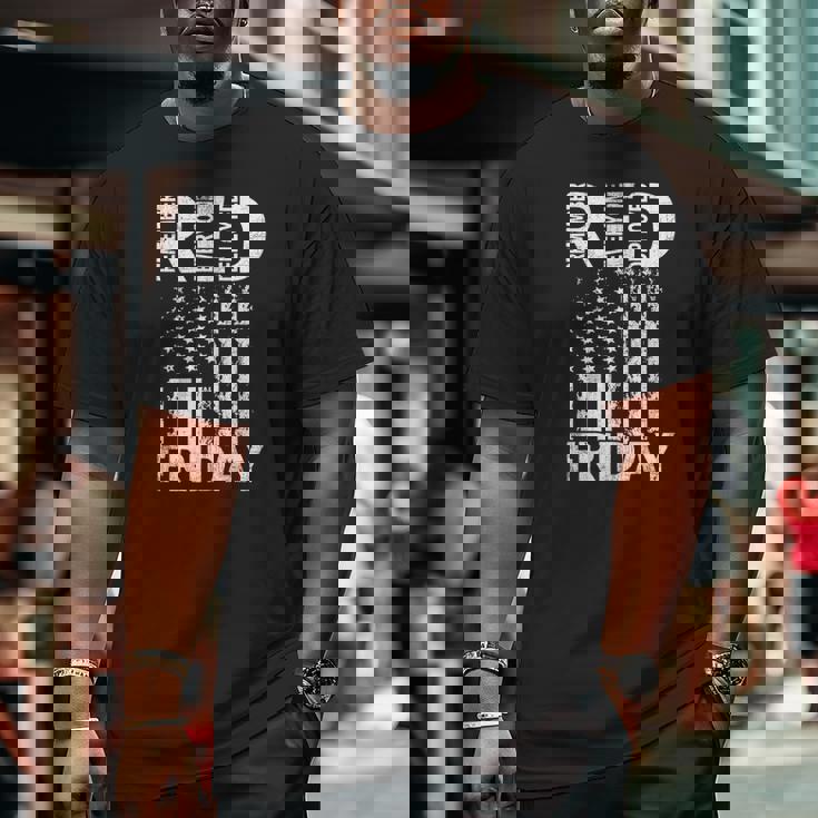 Red Friday Remember Everyone Deployed Us Flag Tee Big and Tall Men T-shirt