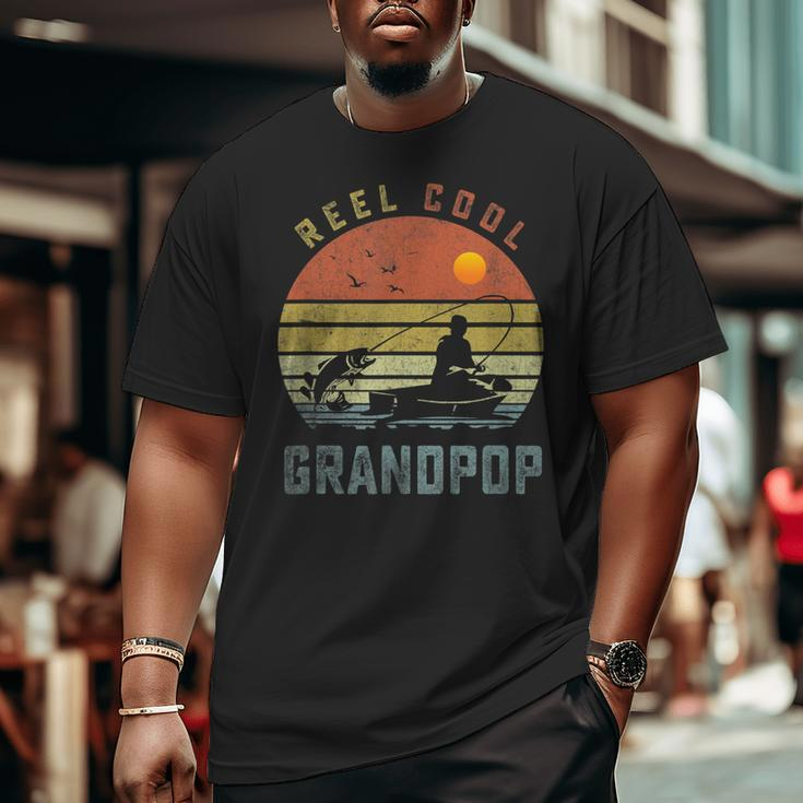 Reel Cool Grandpop Fishing Dad Father's Day Fisherman Big and Tall Men T-shirt