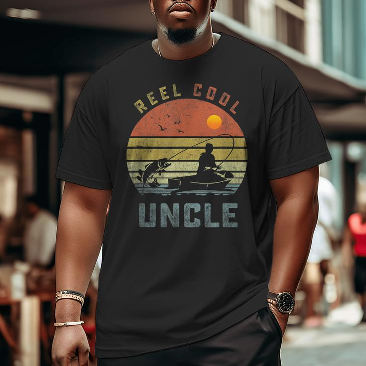 Reel Cool Uncle Fishing Dad Father's Day Fisherman Big and Tall Men T-shirt