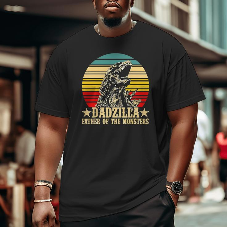 Retro Vintage Dadzilla Father Of The Monsters Big and Tall Men T-shirt