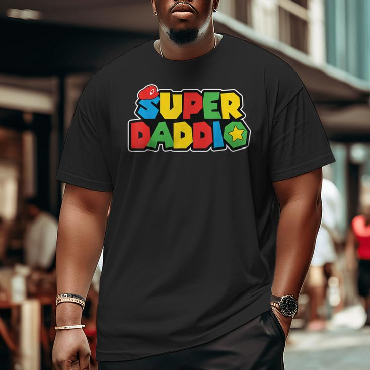 Super Daddio Gamer Dad Daddy Father’S Day Game Big and Tall Men T-shirt