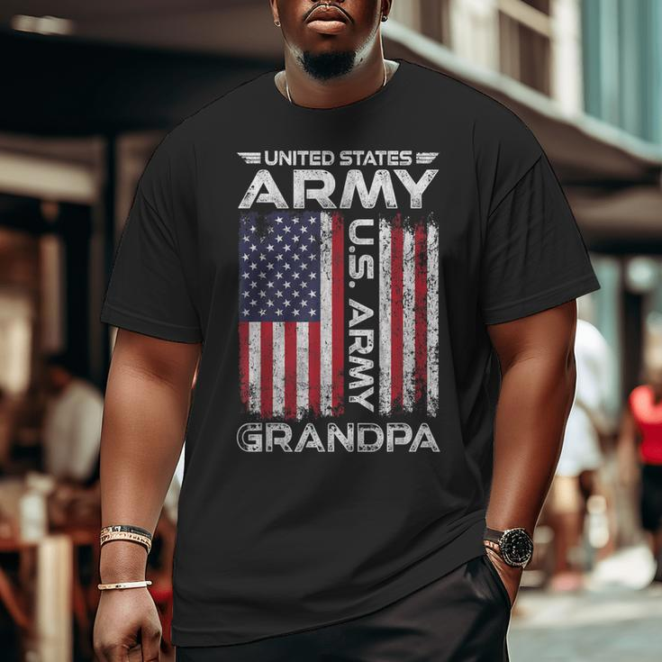 United States Army Grandpa American Flag For Veteran Big and Tall Men T-shirt