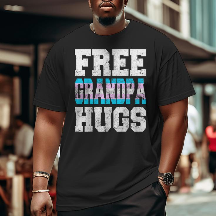 Vintage Free Grandpa Hugs Transgender Heart Lgbt Pride Month Big and Tall Men T-shirt