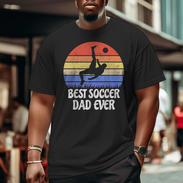 Vintage Retro Best Soccer Dad Ever Footballer Father Big and Tall Men T-shirt