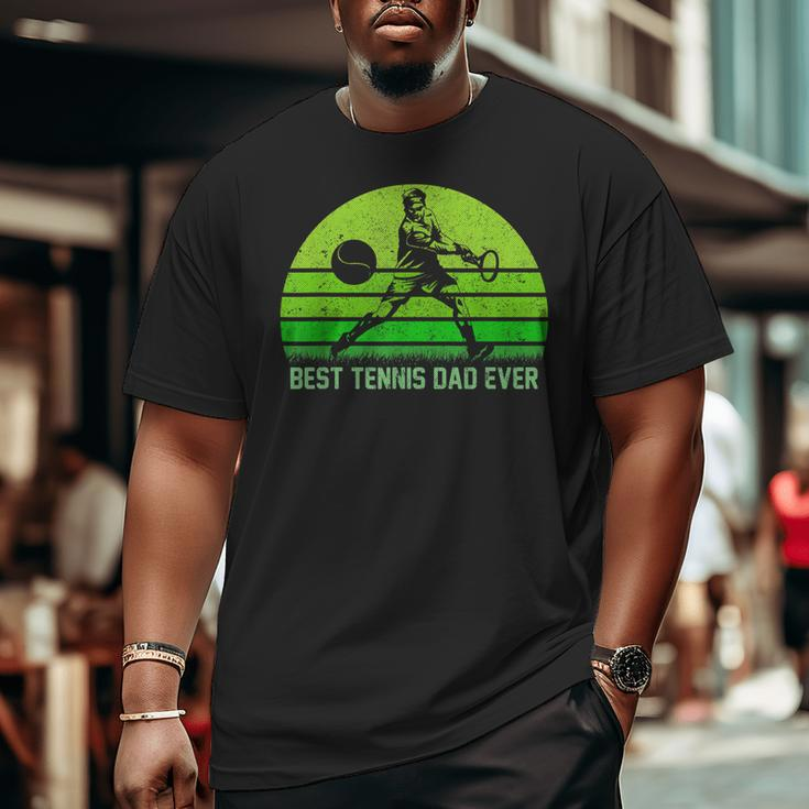 Vintage Retro Best Tennis Dad Ever Father's Day Big and Tall Men T-shirt