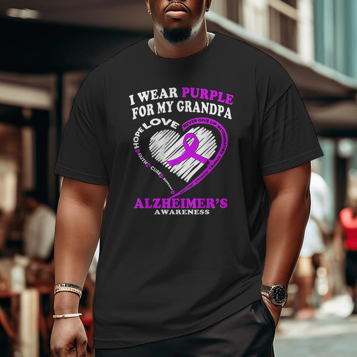 I Wear Purple For My Grandpa Big and Tall Men T-shirt