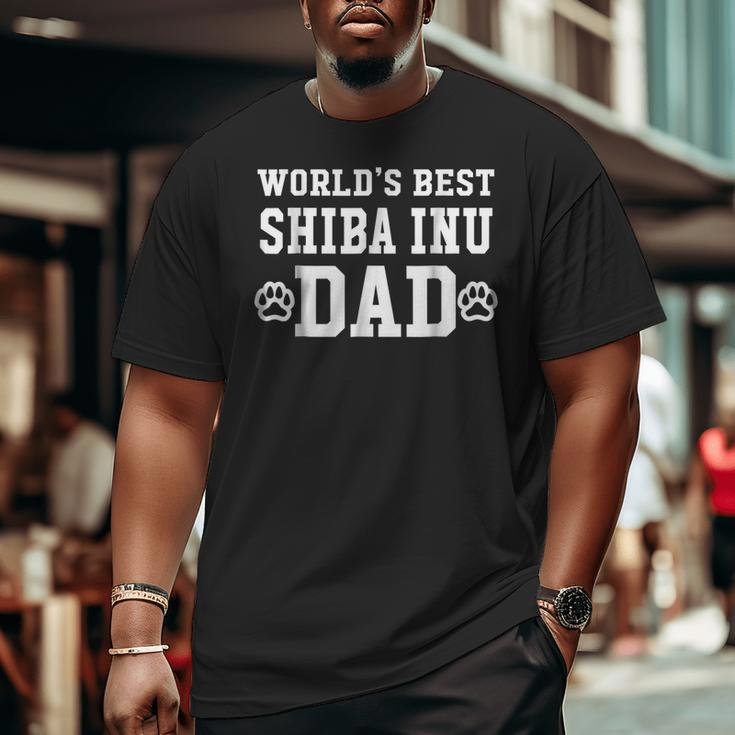 World's Best Shiba Inu Dad Dog Lover Pawprint Big and Tall Men T-shirt