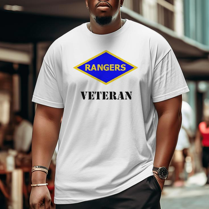 Army Ranger Ww2 Army Rangers Patch Veteran White Big and Tall Men T-shirt