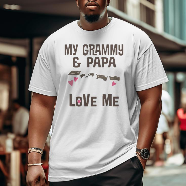Kids My Grammy And Papa Love Me Granddaughter Sloth Big and Tall Men T-shirt