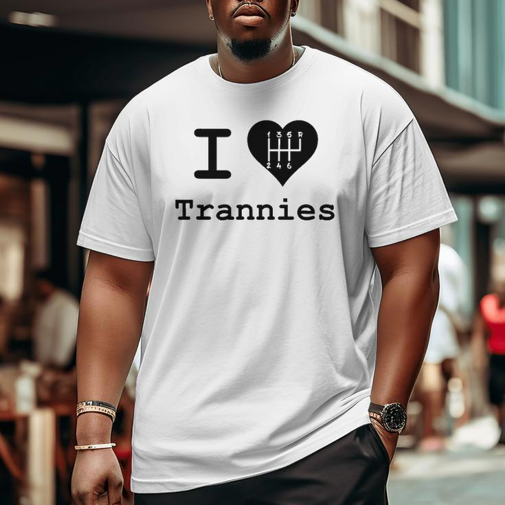 I Love Trannies Heart Car Lovers Big and Tall Men T-shirt