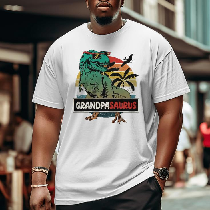 Mens Matching Family Grandpasaurusrex Father's Day Grandpa Big and Tall Men T-shirt