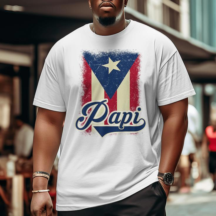 Puerto Rican Flag Papi Puerto Rico Dad Father Day Big and Tall Men T-shirt
