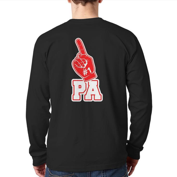 1 Pa Number One Foam Finger Father Tee Back Print Long Sleeve T-shirt