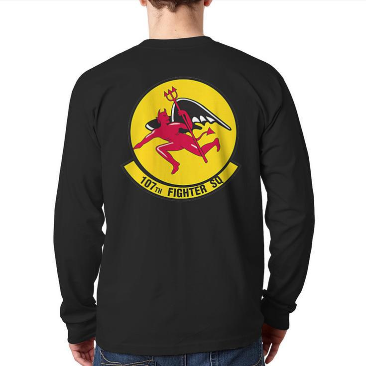 107Th Fighter Squadron Air Force A-10 Military Veteran Patch Back Print Long Sleeve T-shirt