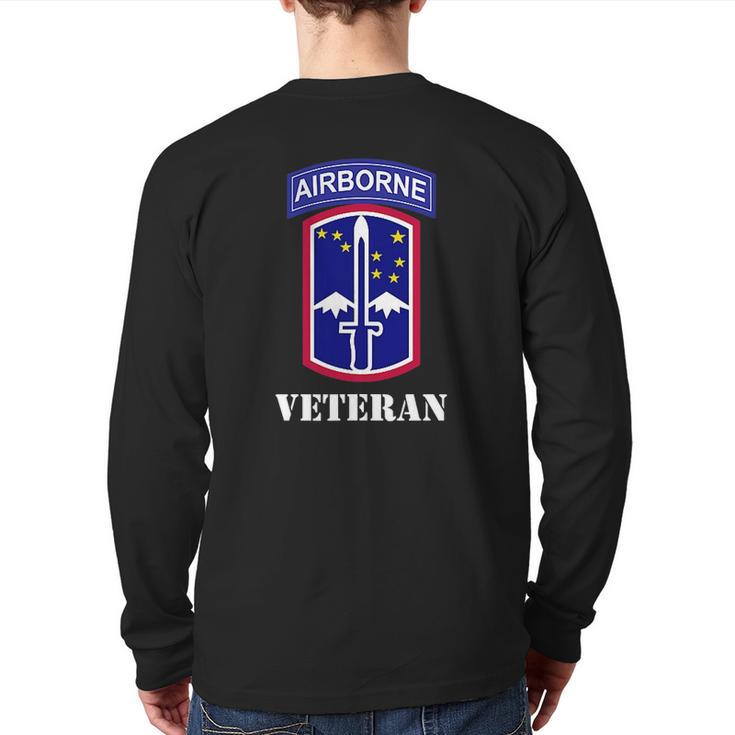 172Nd Infantry Patch Airborne Tab White Veteran Chest Back Print Long Sleeve T-shirt