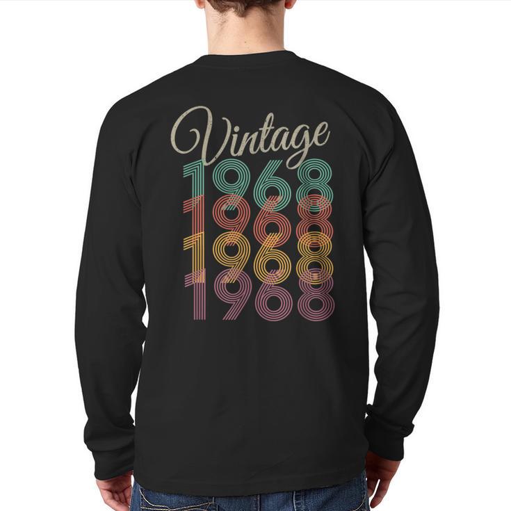 1968 Vintage Style Birthday Back Print Long Sleeve T-shirt