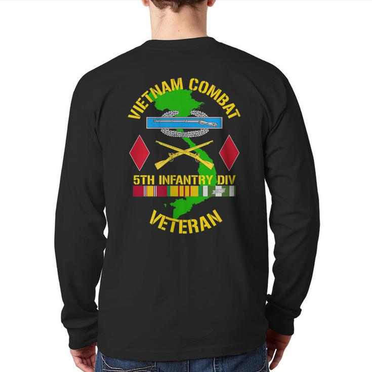 5Th Infantry Division Vietnam Combat Veteran Back Print Long Sleeve T-shirt