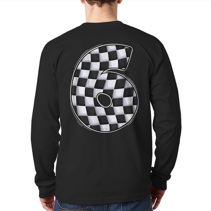 6 Year Old Pit Crew Boy Car Racing 6Th Birthday Race Car Back Print Long Sleeve T-shirt