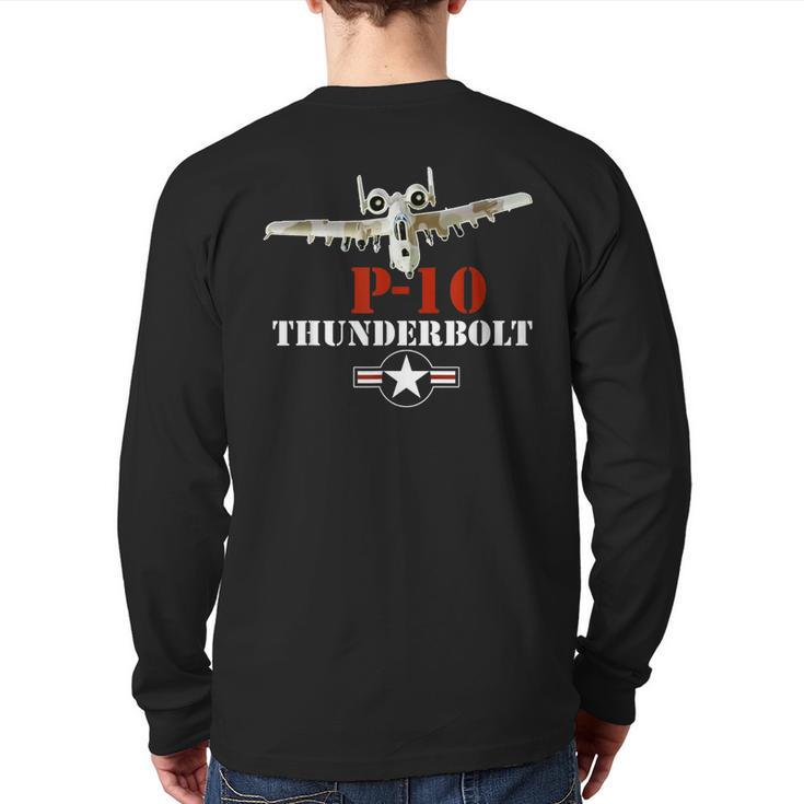 A10 Thunderbolt Warthog Air Force Veteran Back Print Long Sleeve T-shirt