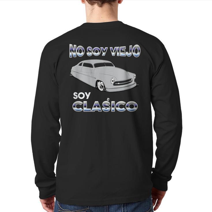 Abuelo On Father's Day In Spanish Classic Car Back Print Long Sleeve T-shirt