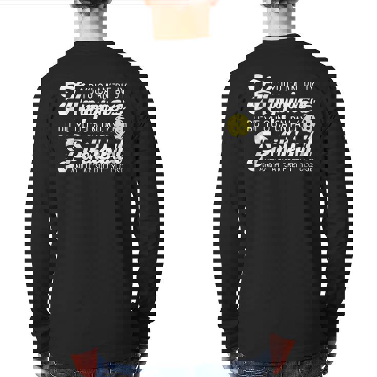 Addicted Pickleball Addict Pickleball Dad Player Back Print Long Sleeve T-shirt