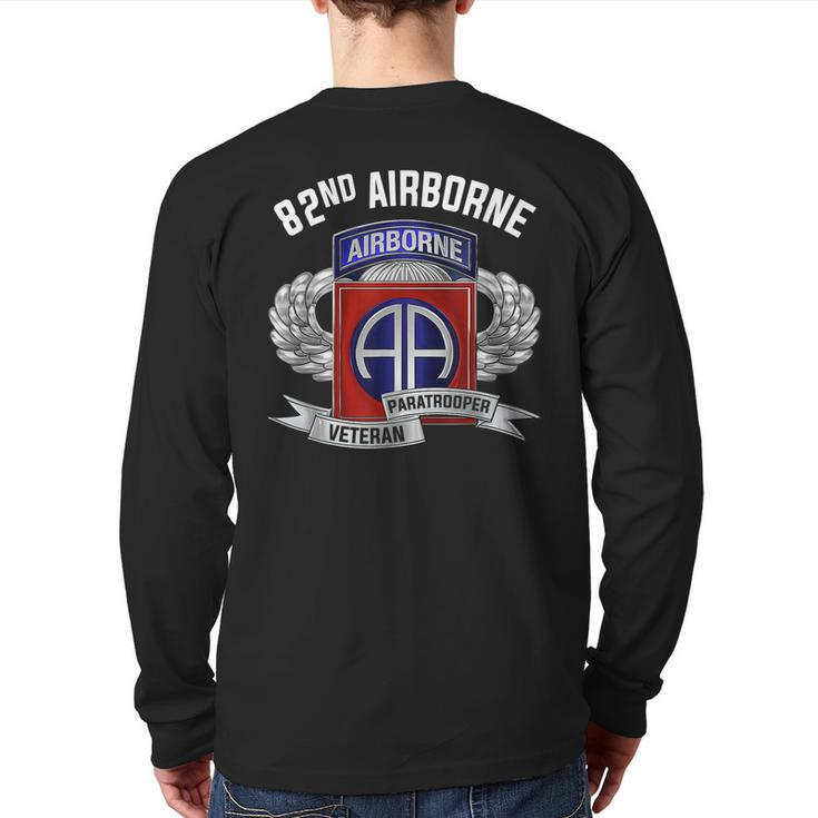 Airborne Veteran Paratrooper Army Military Soldier  Back Print Long Sleeve T-shirt