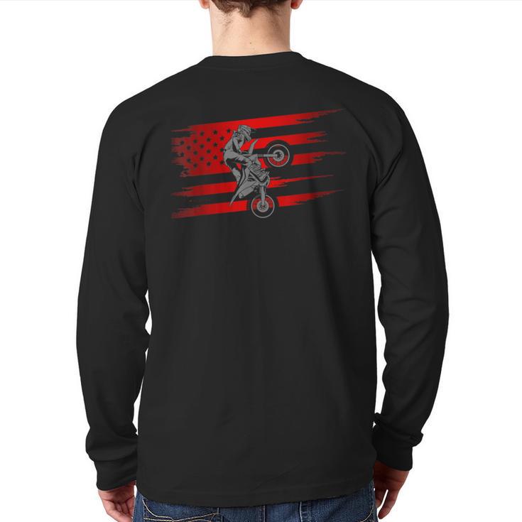 American Flag Motocross Apparel Motocross Dirt Bike Back Print Long Sleeve T-shirt