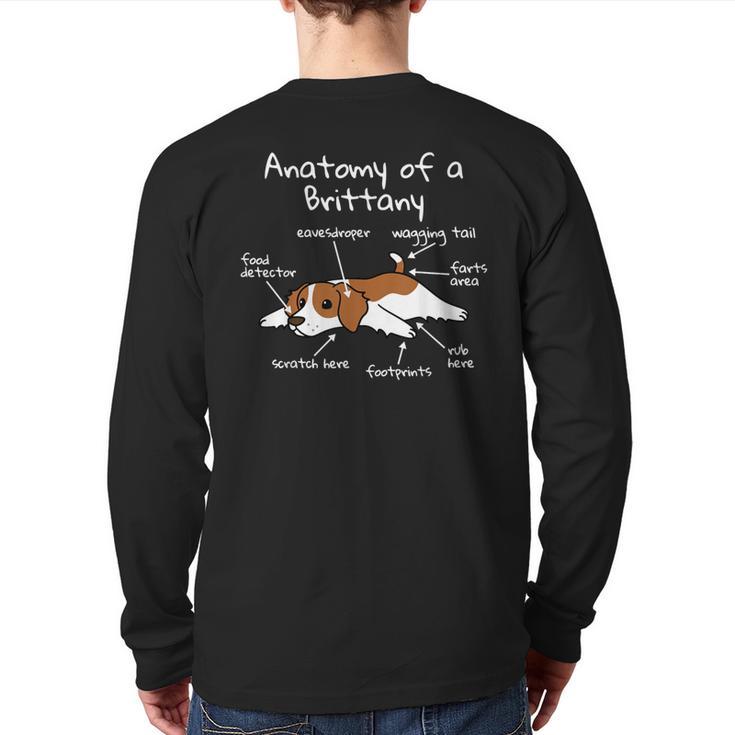 Anatomy Of A Brittany Spaniel Dog Back Print Long Sleeve T-shirt