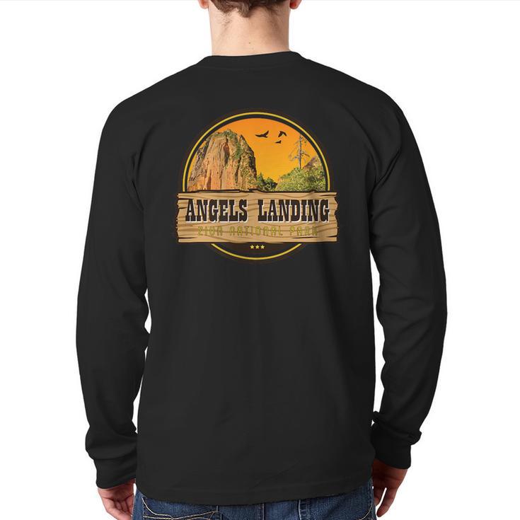 Angels Landing Hike Utah Back Print Long Sleeve T-shirt