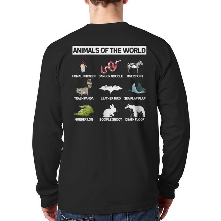 Animals Of The World For Animal Wild Lovers Back Print Long Sleeve T-shirt