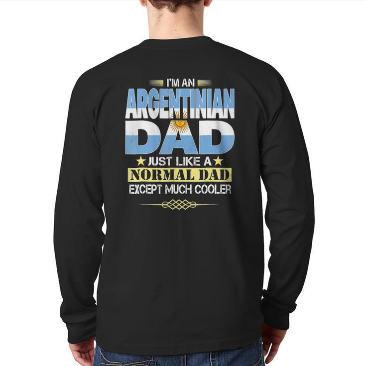 Argentinian Dad Father's Day Back Print Long Sleeve T-shirt