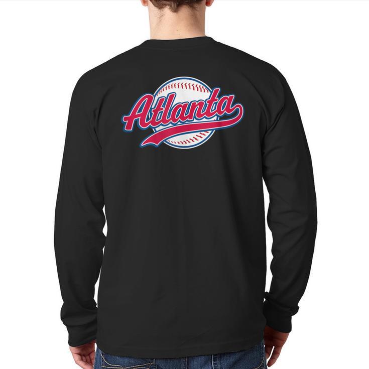 Atlanta Vintage Baseball Throwback Retro Back Print Long Sleeve T-shirt