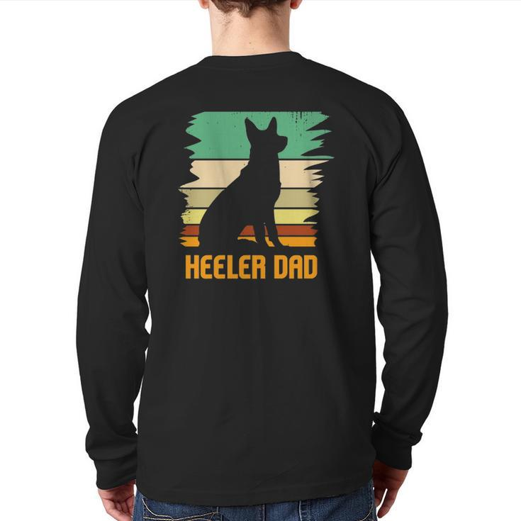 Australian Cattle Dog Heeler Dad Back Print Long Sleeve T-shirt