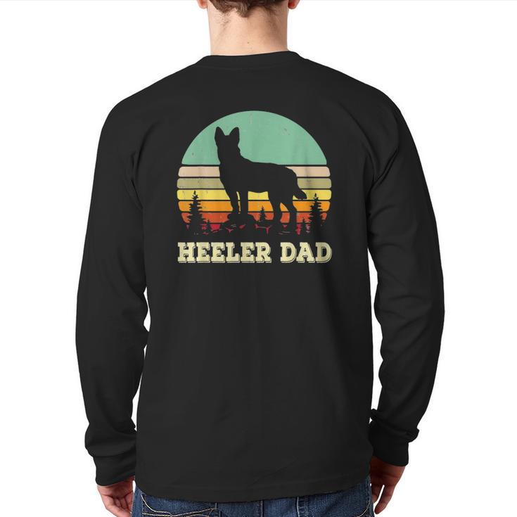 Australian Cattle Dog Red Blue Pet Heeler Dad Cute Mens Essential Back Print Long Sleeve T-shirt