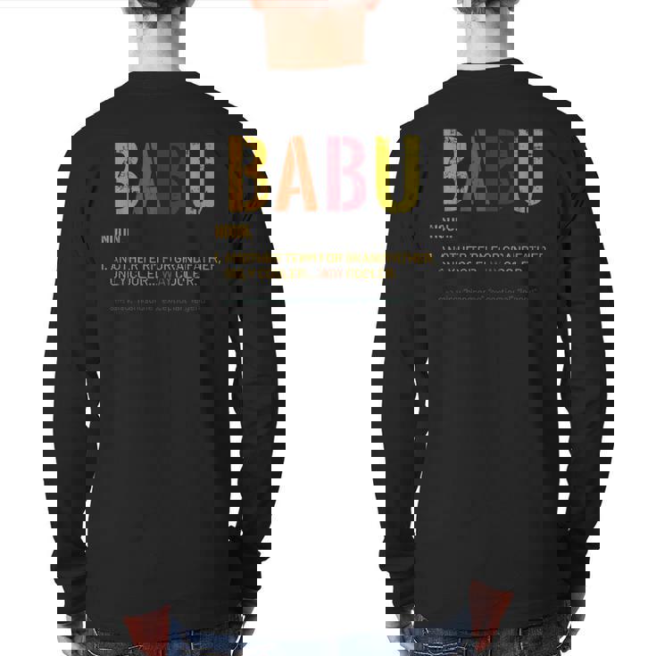 Babu Grandpa Definition Distressed Retro Back Print Long Sleeve T-shirt