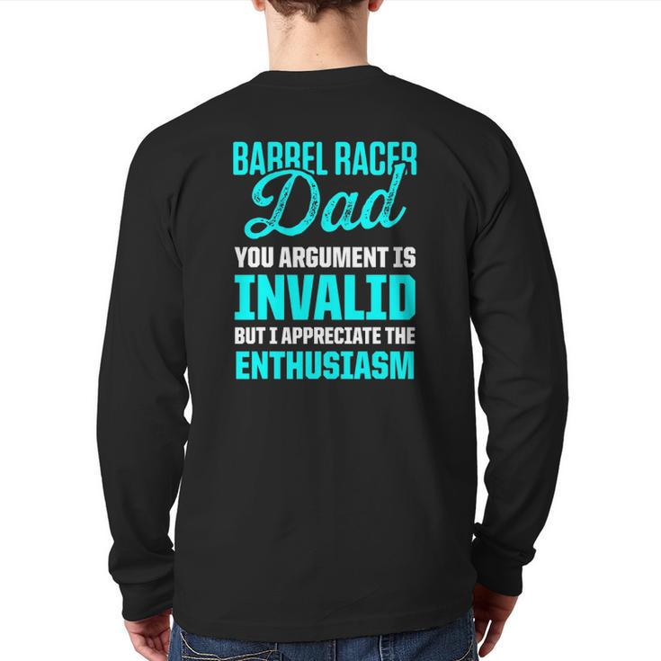 Barrel Racing Dad Horse Race Rodeo Racer Back Print Long Sleeve T-shirt