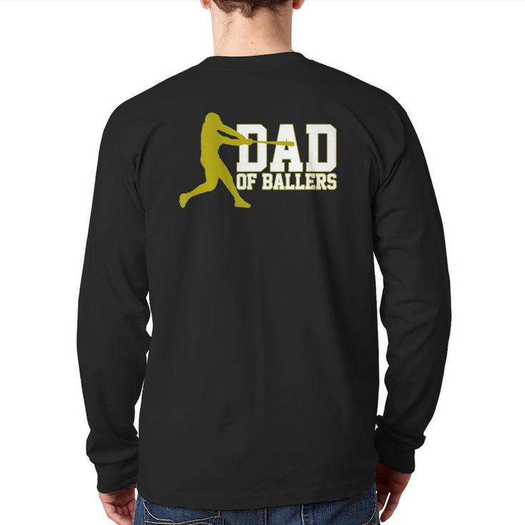Baseball Dad Of Ballers Back Print Long Sleeve T-shirt