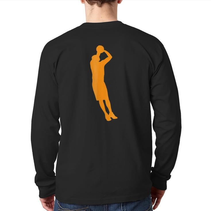 Basketball Jumpshot Graphic Gym Workout Back Print Long Sleeve T-shirt