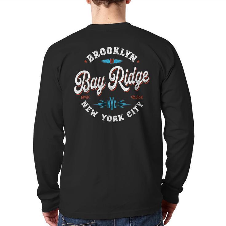 Bay Ridge Brooklyn New York Retro Vintage Graphic Back Print Long Sleeve T-shirt