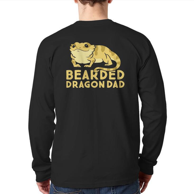 Bearded Dragon Dad Lizard Cute Bearded Dragon Back Print Long Sleeve T-shirt