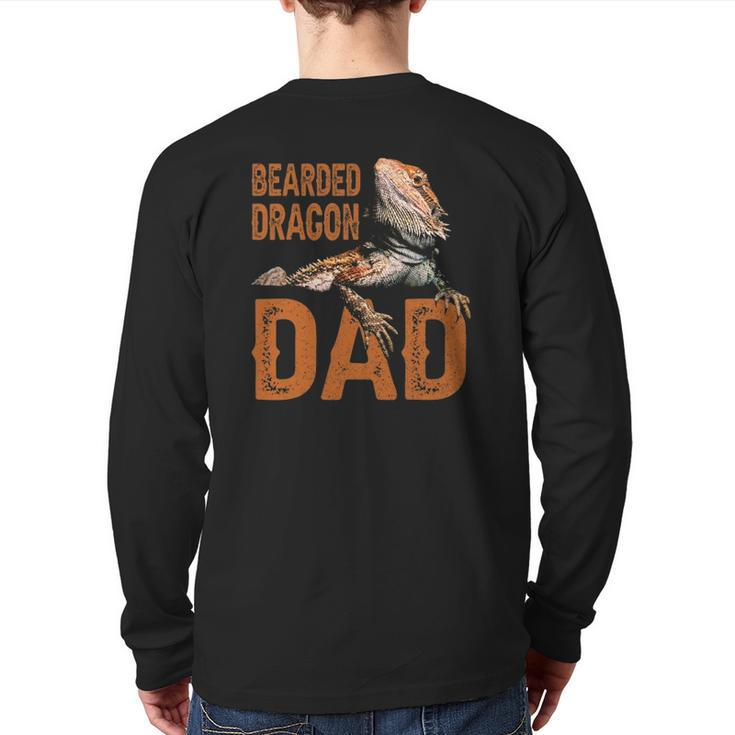 Bearded Dragon Dad Bearded Dragon Papa Father Back Print Long Sleeve T-shirt