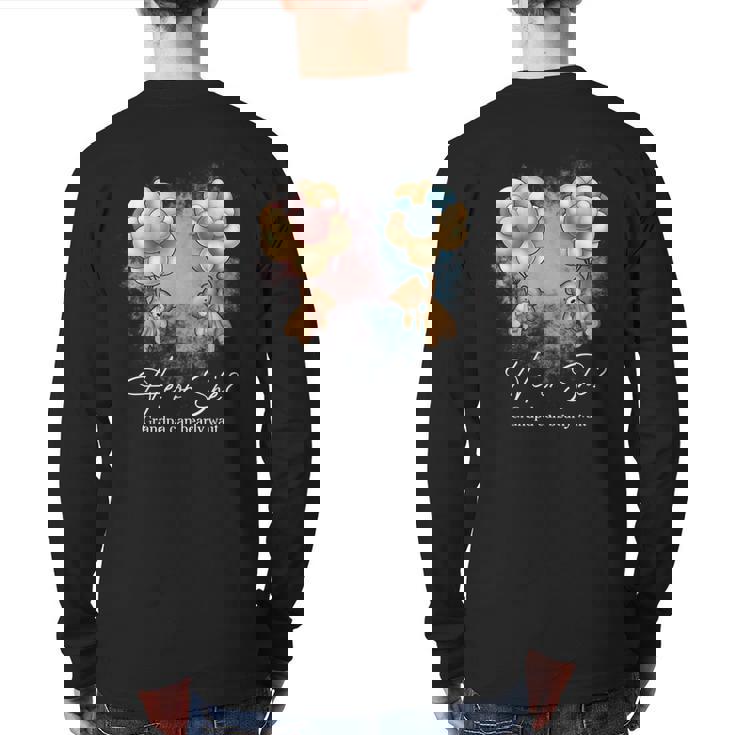 Bears Balloons Grandpa Can Bearly Wait Gender Reveal Back Print Long Sleeve T-shirt