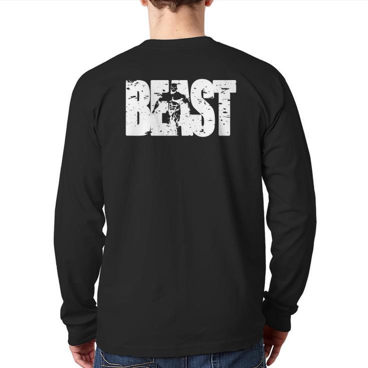Beast T Workout Clothes Gym Fitness Back Print Long Sleeve T-shirt