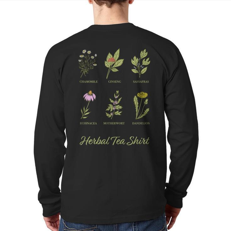 Beautiful Vintage Herb Botanicals Tea Lots Of Colors Back Print Long Sleeve T-shirt