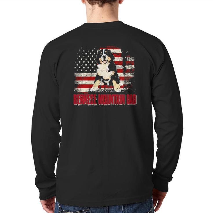 Bernese Mountain Dad American Flag 4Th Of July Dog Lovers Back Print Long Sleeve T-shirt