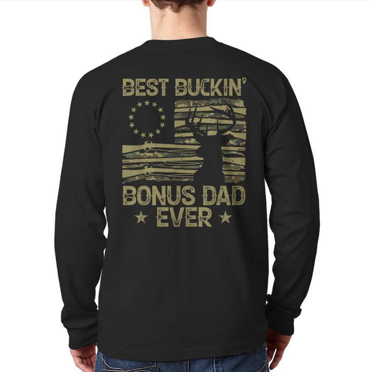 Best Buckin Bonus Dad Ever T Gun Camo Back Print Long Sleeve T-shirt