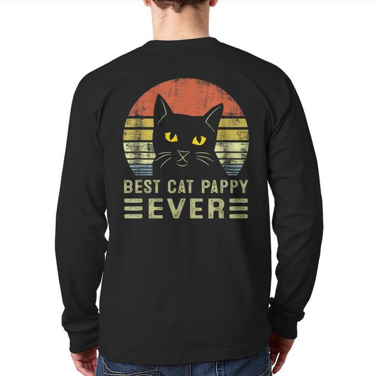 Best Cat Pappy Ever Bump Fit Father's Day Dad For Men Back Print Long Sleeve T-shirt