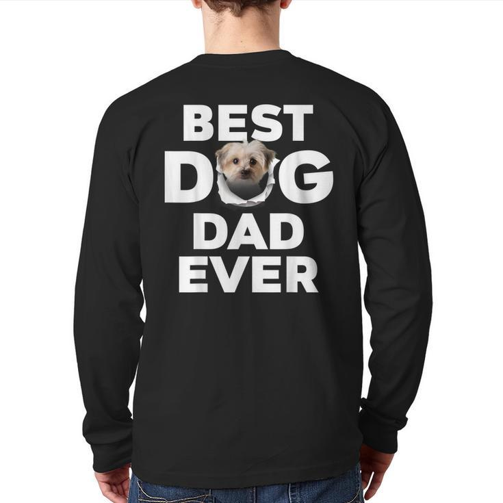 Best Dog Dad Ever Morkie Lovers Back Print Long Sleeve T-shirt