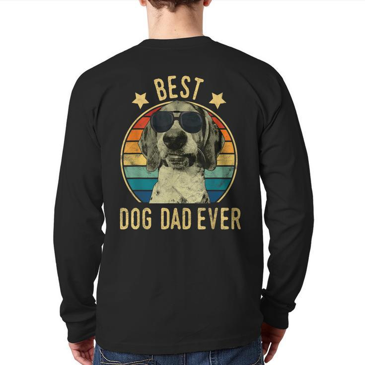 Best Dog Dad Ever Treeing Walker Coonhound Father's Day Back Print Long Sleeve T-shirt